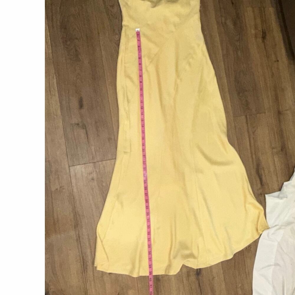 Hello Molly Pale Yellow One-Shoulder Satin Maxi Dress - Picture 8 of 9